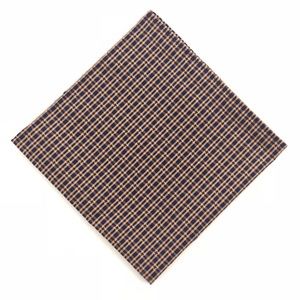 Navy & Yellow Gingham Pocket Square Handkerchief